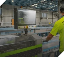 Steel frame being manufactured at Nurigong Steel