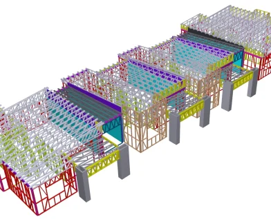 Design and installation of the first-floor walls and trusses to a 24-unit apartment block.