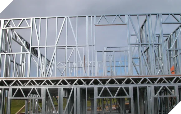 Light and strong webbed floor joists.